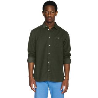 KnowledgeCotton Apparel Regular 26-Wales Corduroy Shirt Skjorte Herrer størrelse XXL farve olivengrøn