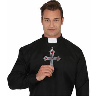 Silbernes Gothic Kreuz Kostümkette