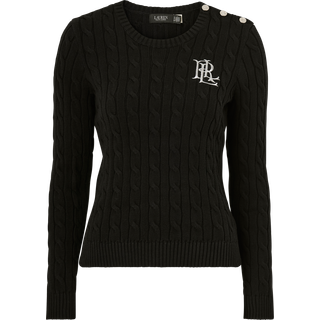 Lauren Ralph Lauren Lauren Ralph Lauren Button Trim Cable Knit 100% Cotton Jumper