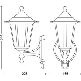 Philips Peking udendørs væglampe, sort med sensor