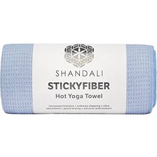 Shandali Stickyfiber Hot Yoga H?ndkl?de - Silikone -backed Yoga Mat -st?rrelse Absorbent -slip 24 """" X 72 """" Bikram Gym og Pilates - (Blue Standa