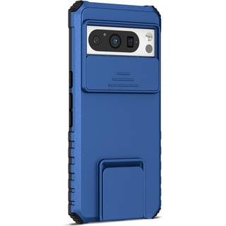 Google Pixel 8 Pro Håndværker Bagside Cover m. Kickstand & Cam Slider - Blå