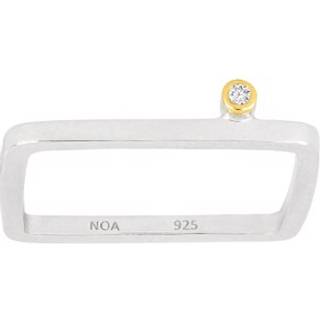 Siersbøl Shape Sølv ring Kvadrat 1x0.015ctW/SI+14kt - Str. 56