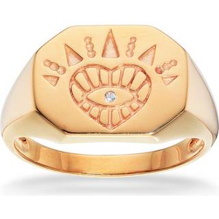Scrouples Signet Forgyldt Sølv Ring 728172