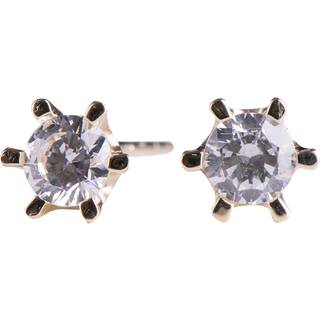 Siersbøl 8kt. guldørestikker med cubic zirkonia 5mm