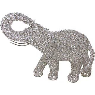 S?lv og faux krystal elefantskulptur