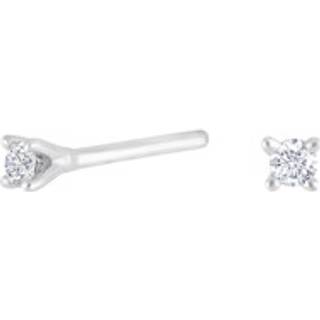 Siersbøl HEART 14kt. hvidguldsørestikker med diamant på i alt 0.06ct W/SI