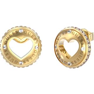 Guess JUBE03341JWYGT Damen-Ohrringe Ohrstecker Herz Goldfarben