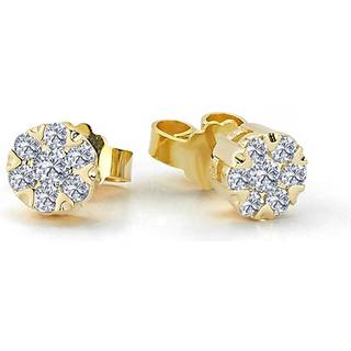 NURAN Flora ørestikker i 14 kt. guld med 2 x 0,17 ct. brillanter