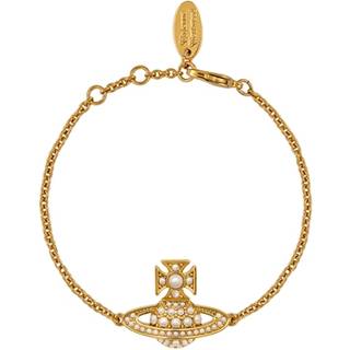 Vivienne Westwood Luiza Bas Relief Gold Tone Pearl Bracelet - Gold - 17.5cm