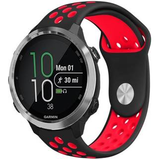 Smartwatch 20mm Hullet Silikone Rem - Sort / Rød