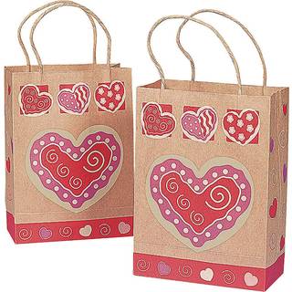 Papier-Geschenktüten Herz Motiv 12 St.