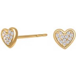 Siersbøl 14kt. guldørestiker hjerte med diamant på i alt 0.05ct W/SI