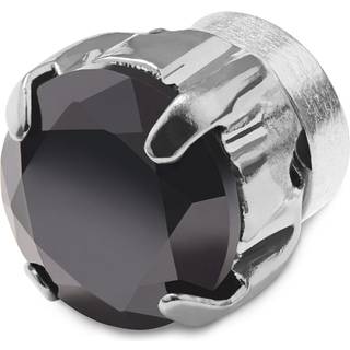 Magnetisk Rund Ørering m. Sort Krystal