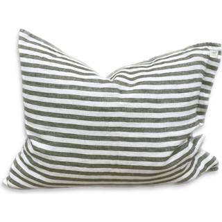 Lovely Linen Misty Pudebetræk 50x60 Cm Edge - Pudebetræk Hør Jeep Green - PBL0671
