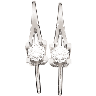 Kleopatra Ørebøjler 14 kt Hvidguld. Brillant på i alt 0,30ct