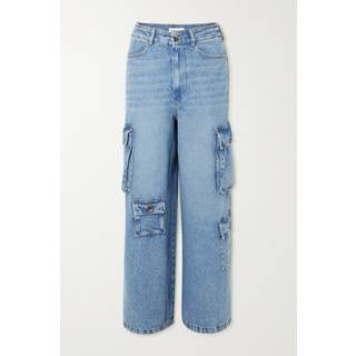 The Frankie Shop Hailey high-rise denim cargo pants - blue - XS
