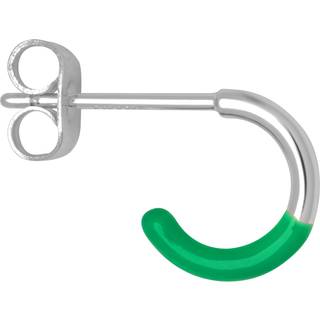 Color Hoop Half Dip Light Green Ørering - Guld