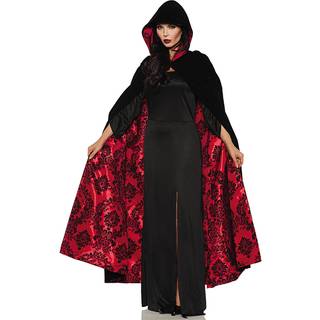 Deluxe Satin Samt Cape schwarz/rot