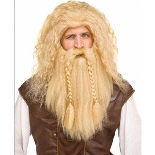 Vikinger Perücke mit Bart Blond
