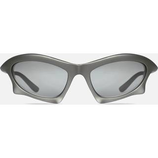 Balenciaga Unisex BB0229S 002 Solbriller Plast Grå Sølv Wraparound Spejlet