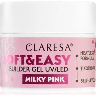 Claresa Soft&Easy Builder Gel styrkende gel-underlak til negle Skygge Milky Pink 12 g - 12 g