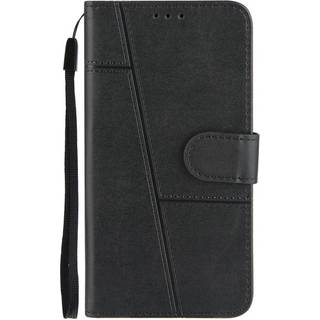 iPhone 8 Plus / 7 Plus Læder Cover m. Pung og Strop - Sort