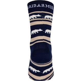 Gridarmor Striped Bear Merino Socks Navy Blazer, 36-39
