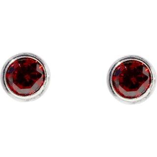 Schneider Basic Ohrstecker - Silber – Monatsstein Jänner - SMO01 - rot