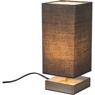 Moderne bordlampe grå med stål - Milo