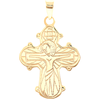 Siersbøl 14kt. guld dagmarkors med apostle 22mm