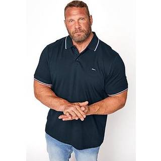 BadRhino Big & Tall BadRhino Big & Tall Blue 100% Cotton Tipped Core Polo Shirt 3 Pack