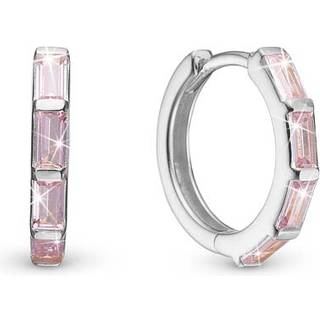 Christina Jewelry Creol pink baguette sølv øreringe