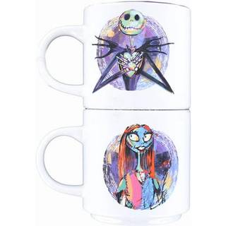 Disney The Nightmare Before Christmas Splatter -karakterer Keramiske stablings krus s?t af 2 | BPA-fri 13 ounce kaffekopper til espresso te | Hve