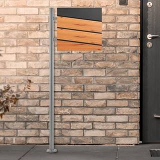 Sokkelbrevkasse med avisrum 37x36,5x11 cm stål