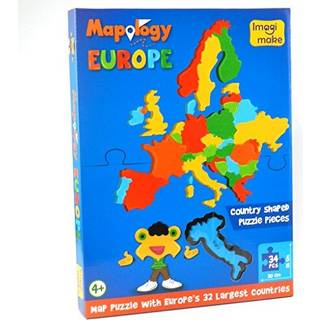 Imagimake Mapology Europe Map -puslespil - Geografi til børn - Læring og uddannelseslegetøj - Puslespil til børn i alderen 4-8 gave til gave til