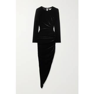 Veronica Beard Tristana velvet midi dress - black - S