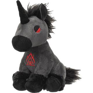 Schwarzes Gothic Einhorn aus Plüsch 20cm
