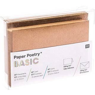 Paper Poetry Kartenset Basic Kraftpapier C7/A7 - Braun