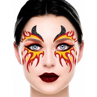 Feuriger Teufel Glitter Gesichts-Aufkleber