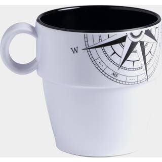 Kaffe/tekopper i melamin Marine Business Lombok, non-slip, hvid/sort, 32 cl / 320 ml, 6-pak