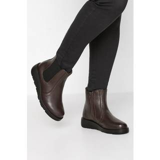 Yours Curve Yours Curve Brown Extra Wide Fit Extra Wide Fit Wedge Chelsea Boots