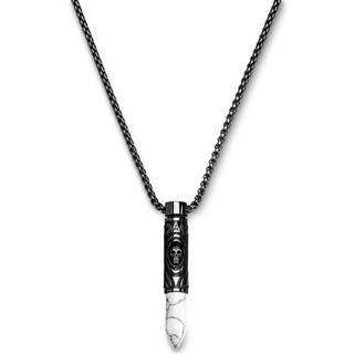 Rico | Sort Rustfri Stål & Hvid Howlit Patron Halskæde