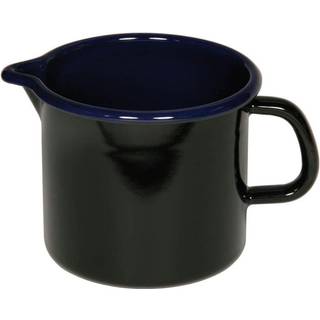 Riess Classic Schwarz-Blau Schnabeltopf 16 cm / 2,0 L - Emaille - Schwarz
