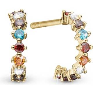 Christina Jewelry Rainbow forgyldte øreringe med mix zirkon