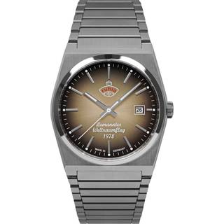Ruhla 4660M2 Herrenuhr Automatik Space Control Sigmund Jähn 1978 Braun