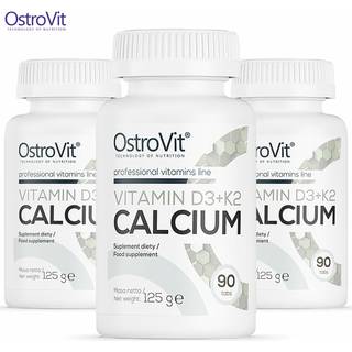 D3-vitamin, K2-vitamin og calcium (90 tabletter)
