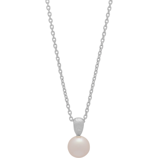 Siersbøl sølvvedhæng mat med ferskvandsperle inkl. kæde