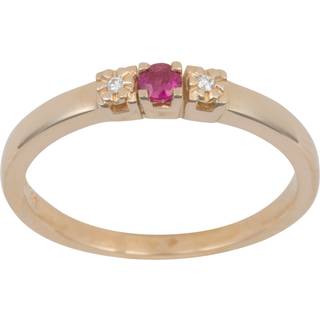 Siersbøl alliance ring i 14 kt guld med brillant & rubin