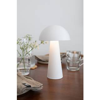Fungi udendørs bordlampe med batteri, hvid